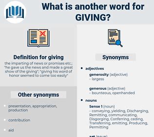 giving thesaurus|Giving synonyms .